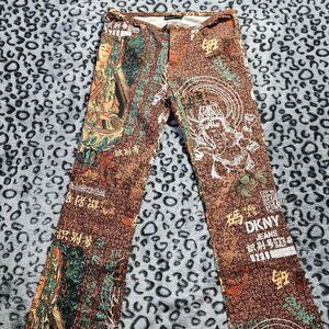 vintage 90’s DKNY asian pop art skinny jeans cotton